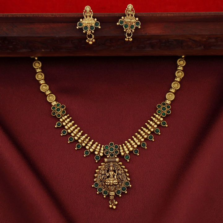 Lakshmi Bud Flower Neckpiece with Earring