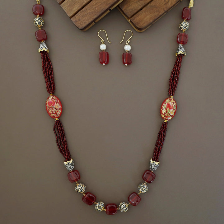 Drusilla Beaded Long Neckpiece With Drop