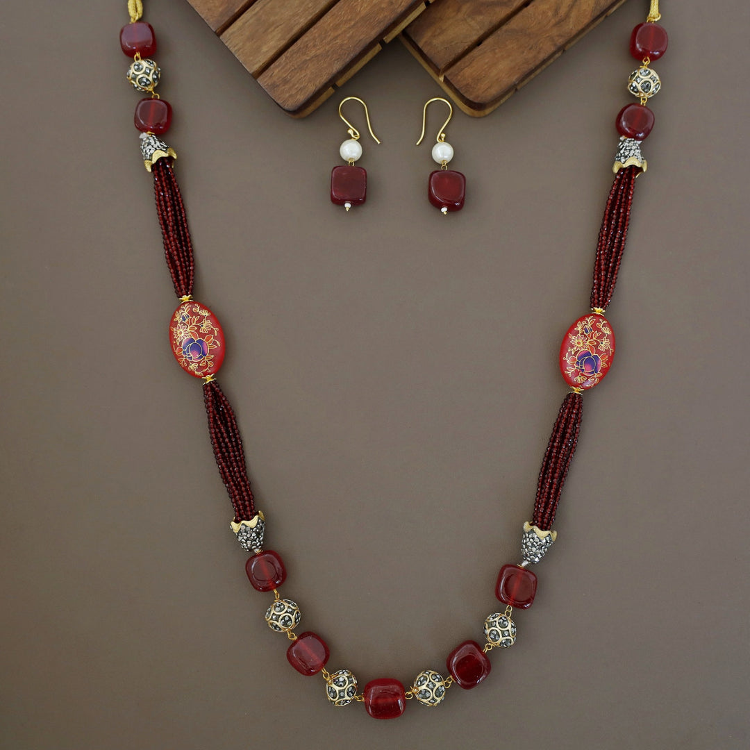 Drusilla Beaded Long Neckpiece With Drop