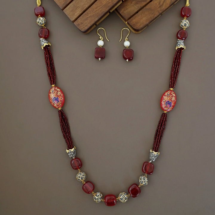 Drusilla Beaded Long Neckpiece With Drop