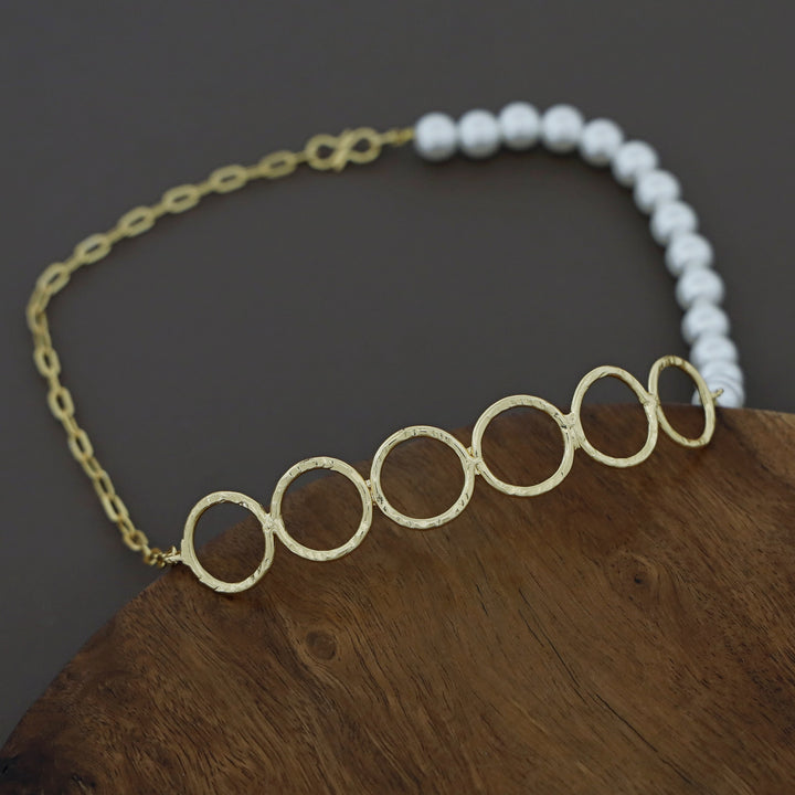 Loha Golden 6 Circle Pearl Choker