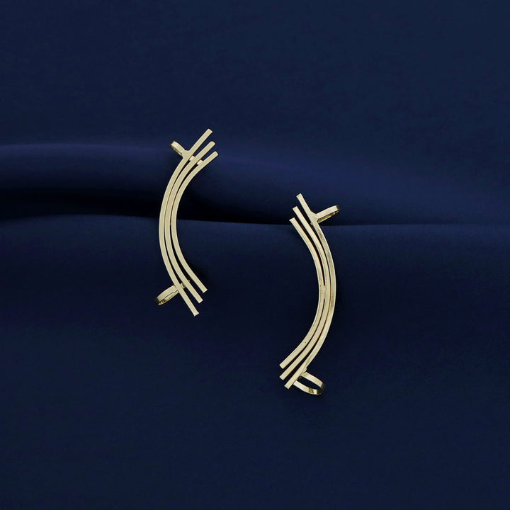 Kinsey Golden 3 Curved Ear-Cuff