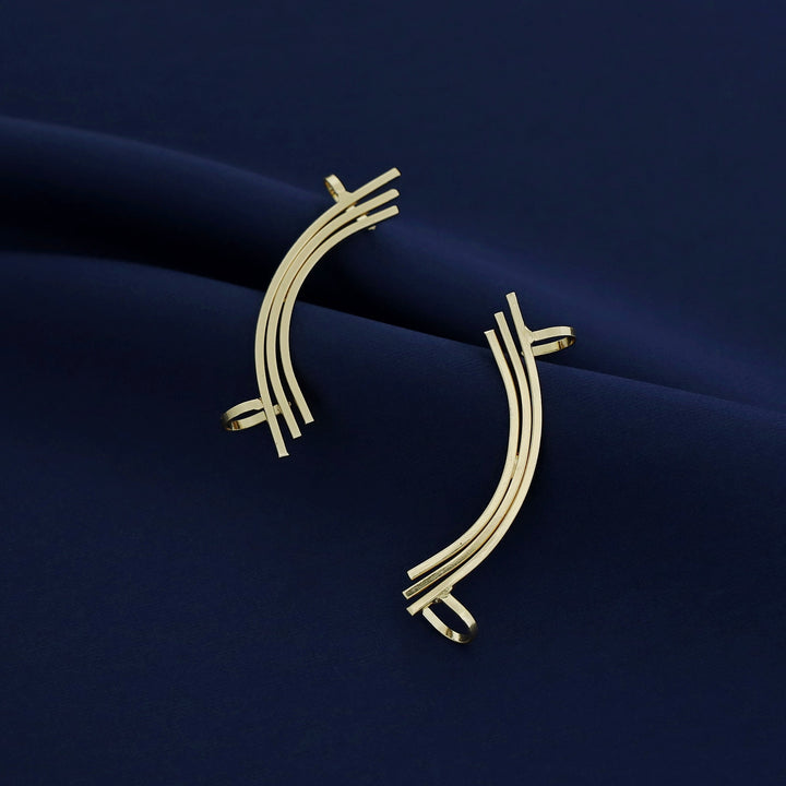 Kinsey Golden 3 Curved Ear-Cuff