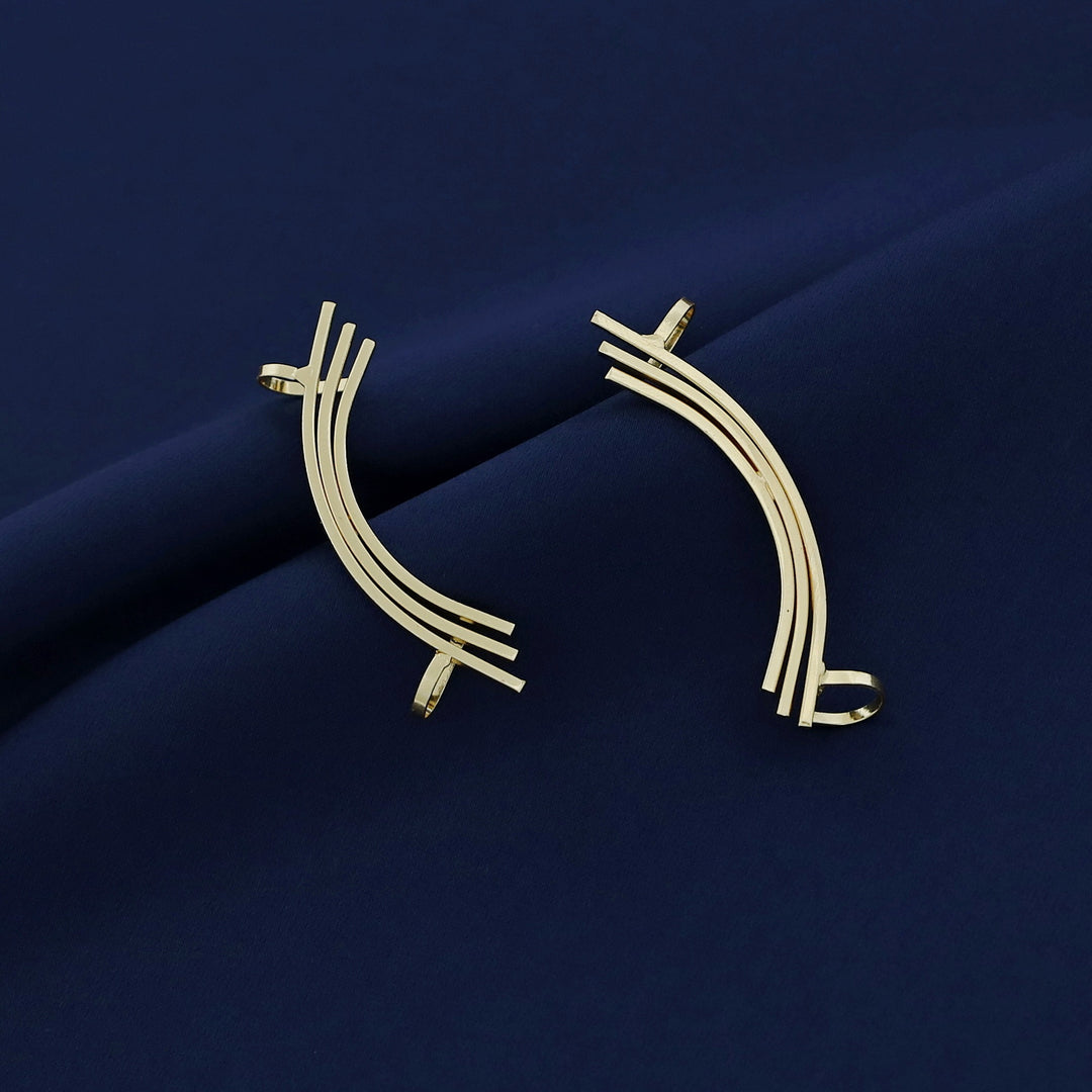 Kinsey Golden 3 Curved Ear-Cuff
