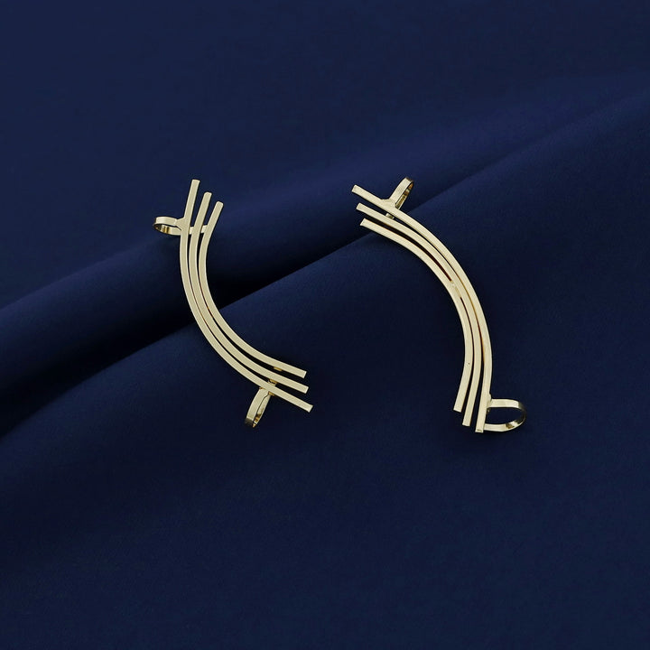 Kinsey Golden 3 Curved Ear-Cuff