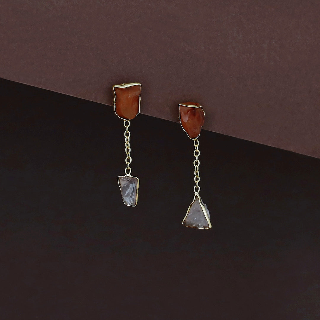 Katelyn Dual Raw Stone Earring