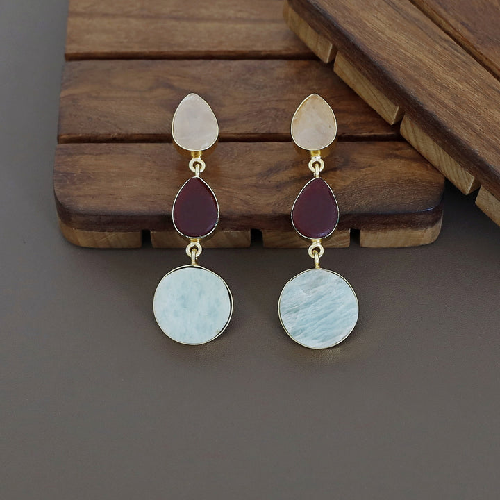 Raw Stone Jyothi + Chakra Earring
