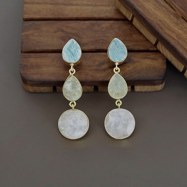 Raw Stone Jyothi + Chakra Earring