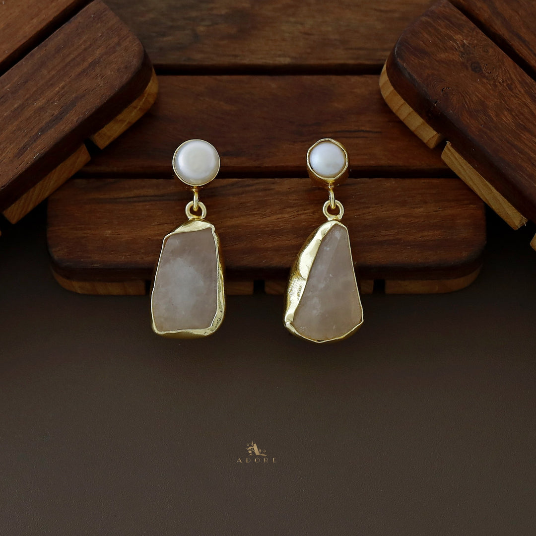 Celeste Raw stone Baroque Short Neckpiece with Earring