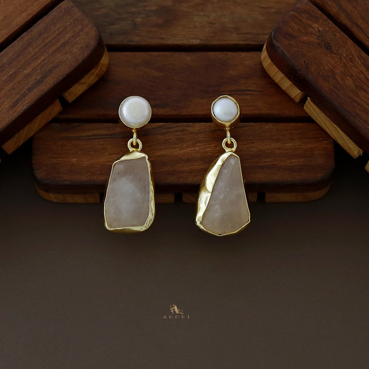 Celeste Raw stone Baroque Short Neckpiece with Earring