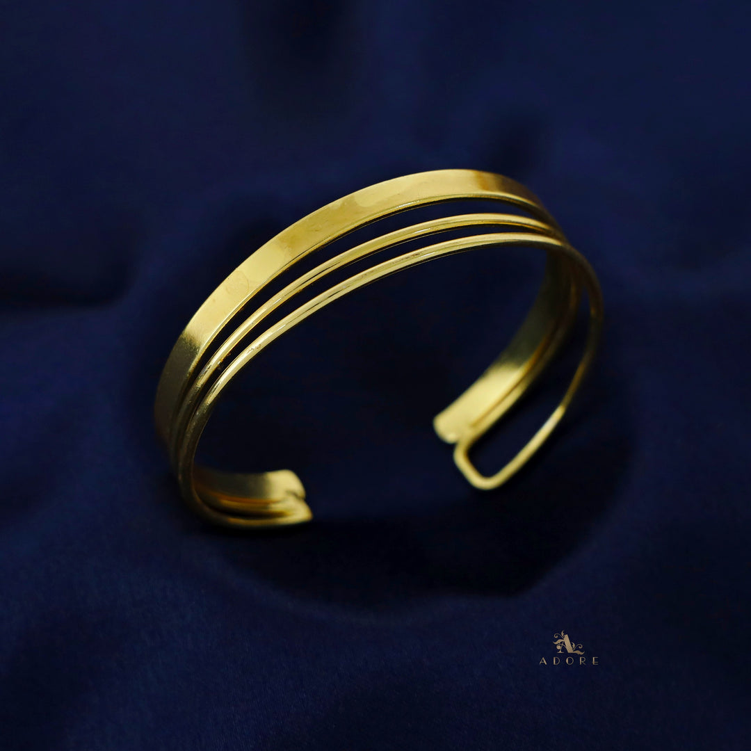 Marcella Golden Plated 3 Layer Bangle