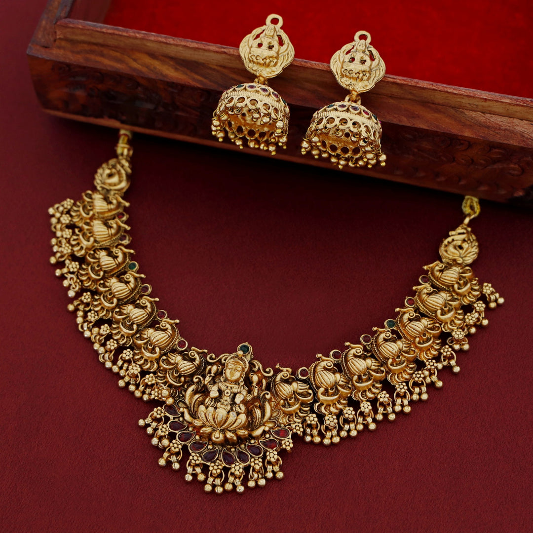 Ashtalakshmi Mayura Bridal Short Neckpiece With Earring