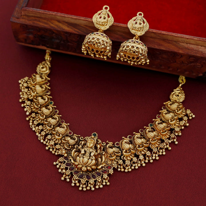 Ashtalakshmi Mayura Bridal Short Neckpiece With Earring