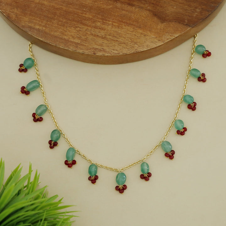 Trivia Golden Chainy Beaded Neckpiece