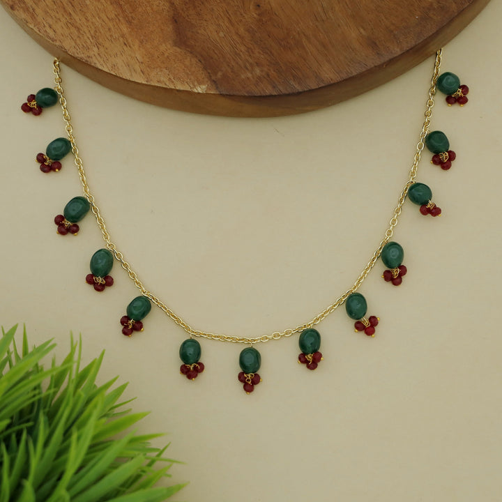 Trivia Golden Chainy Beaded Neckpiece