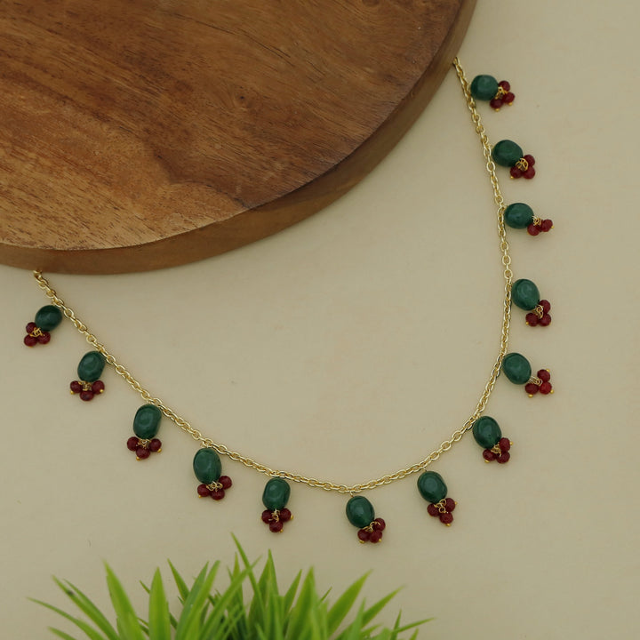 Trivia Golden Chainy Beaded Neckpiece