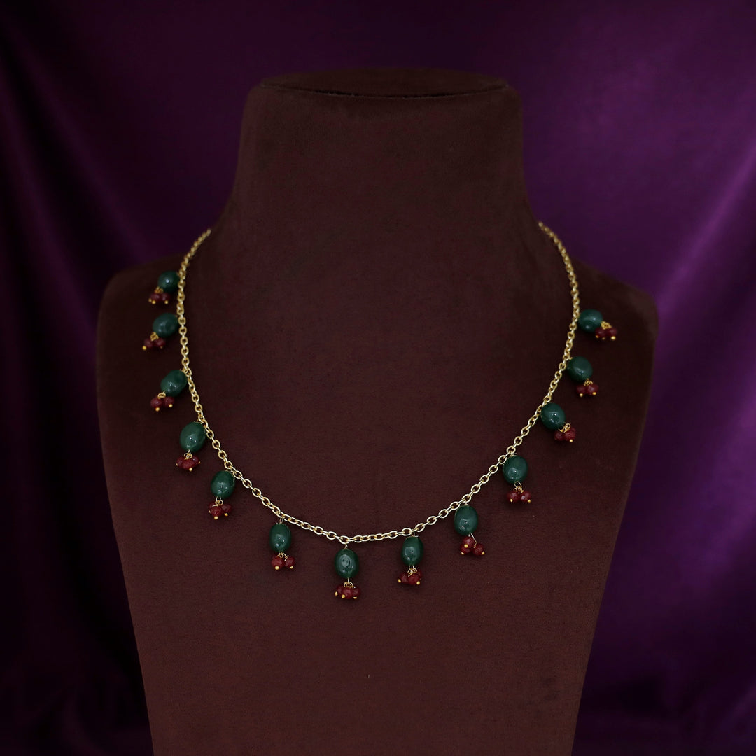 Trivia Golden Chainy Beaded Neckpiece