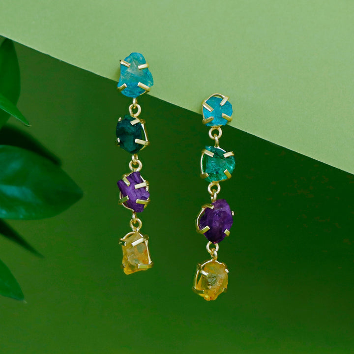 Citra Golden Tetra Claw Dyed stone Earring