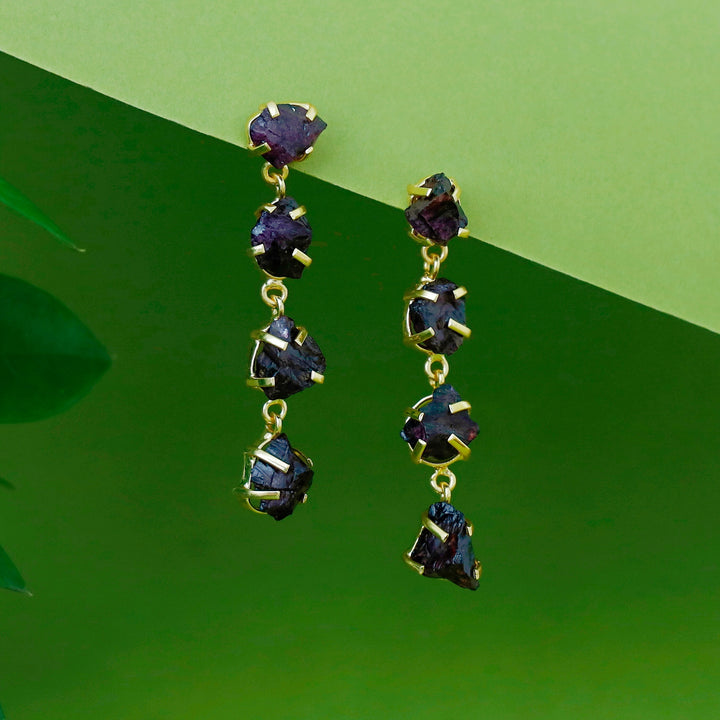 Citra Golden Tetra Claw Dyed stone Earring