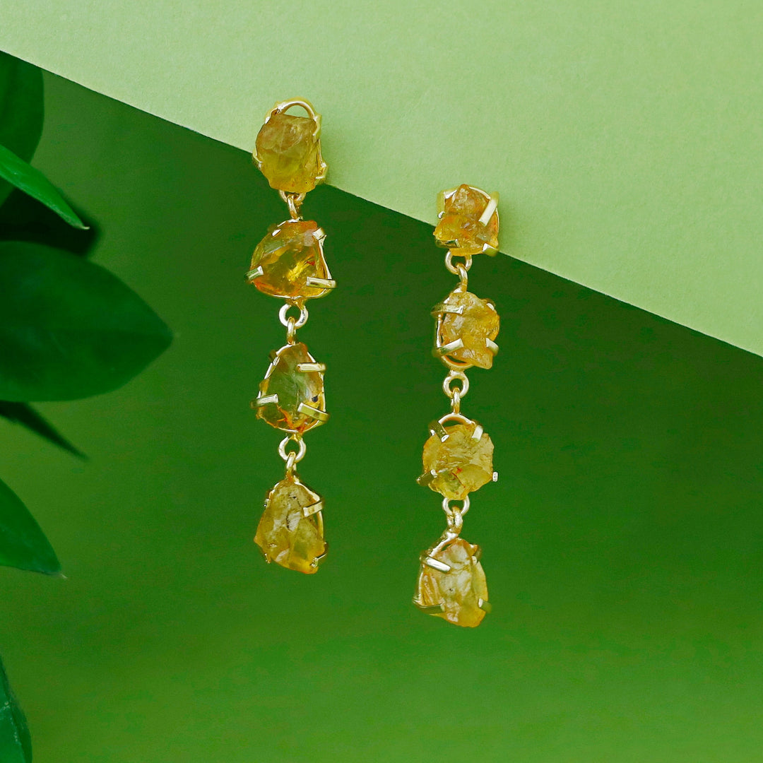 Citra Golden Tetra Claw Dyed stone Earring