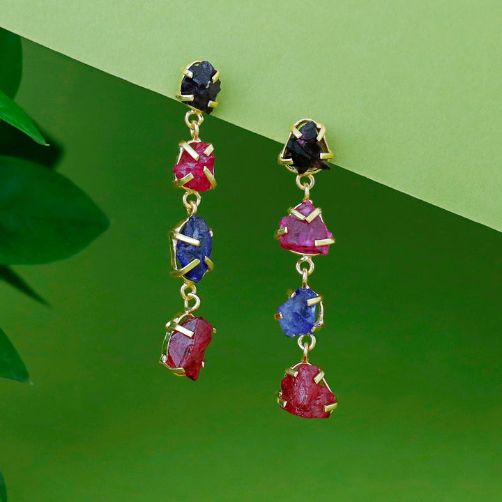 Citra Golden Tetra Claw Dyed stone Earring