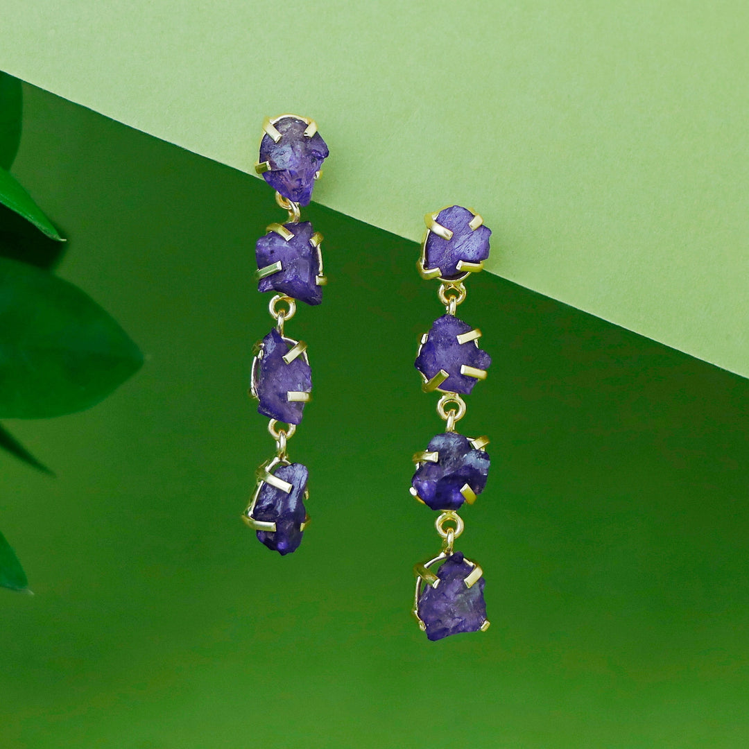 Citra Golden Tetra Claw Dyed stone Earring