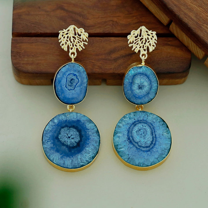 Golden Rootsa Solar Agate Earring