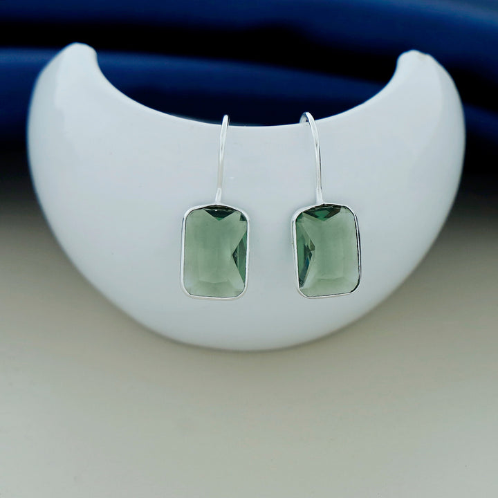 Cercel Silver Rectangle Drops
