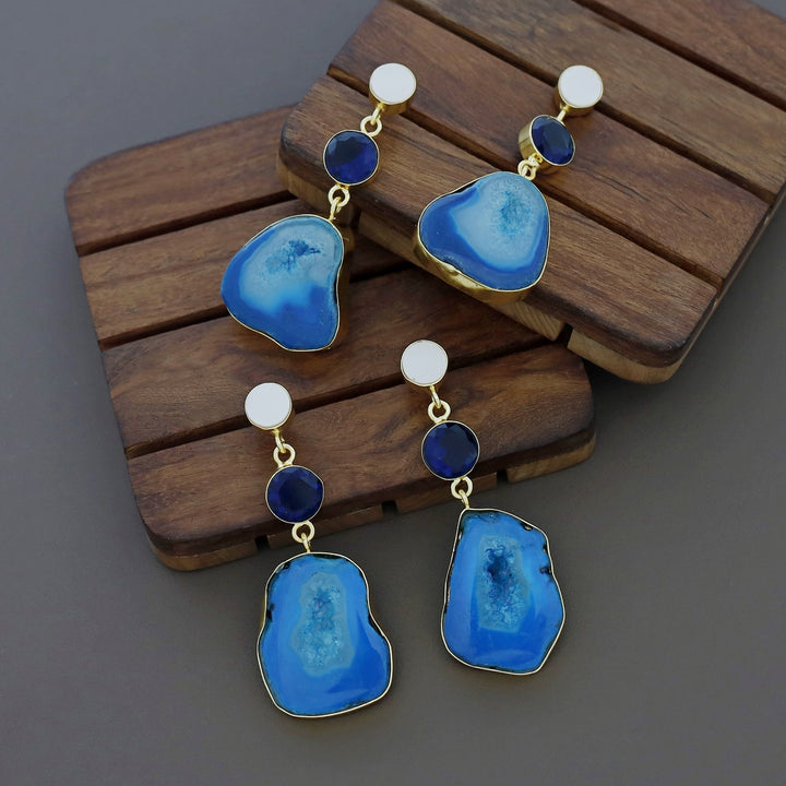 Aniha MOP + Glossy + Agate Stone Earring