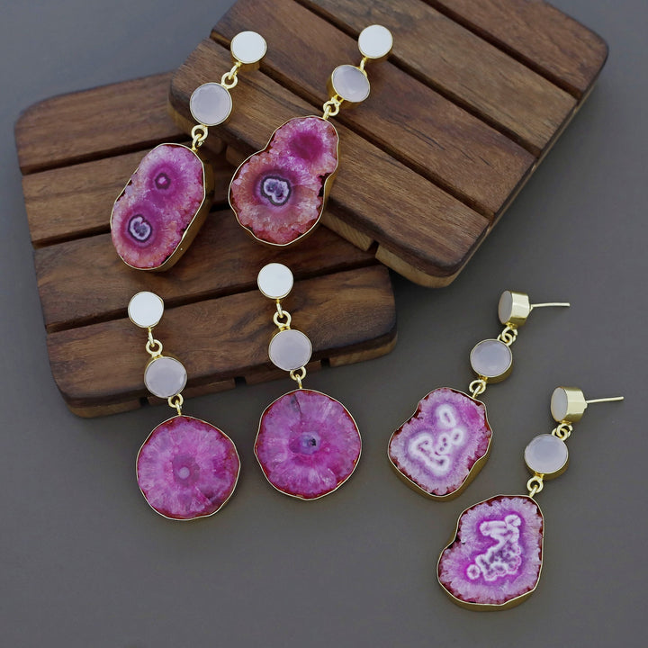 Aniha MOP + Glossy + Agate Stone Earring