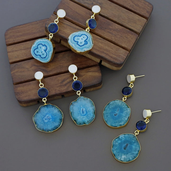 Aniha MOP + Glossy + Agate Stone Earring