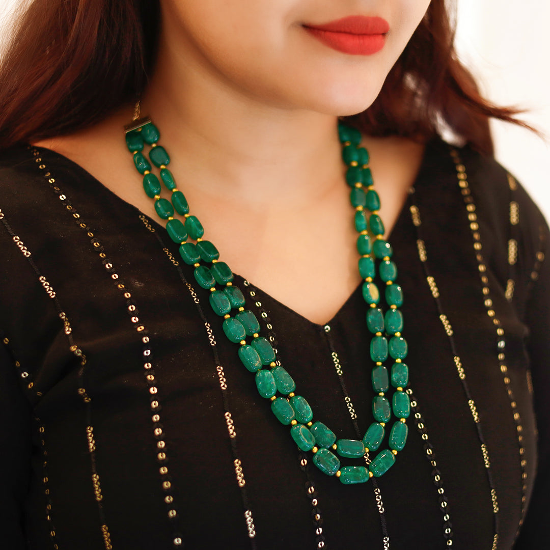 2 Layer Onyx Savakshi Neckpiece