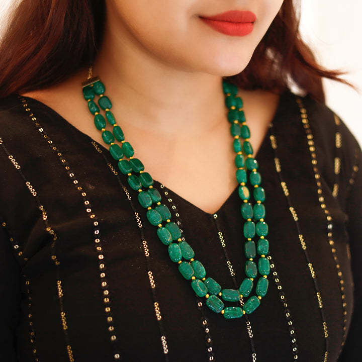 2 Layer Onyx Savakshi Neckpiece