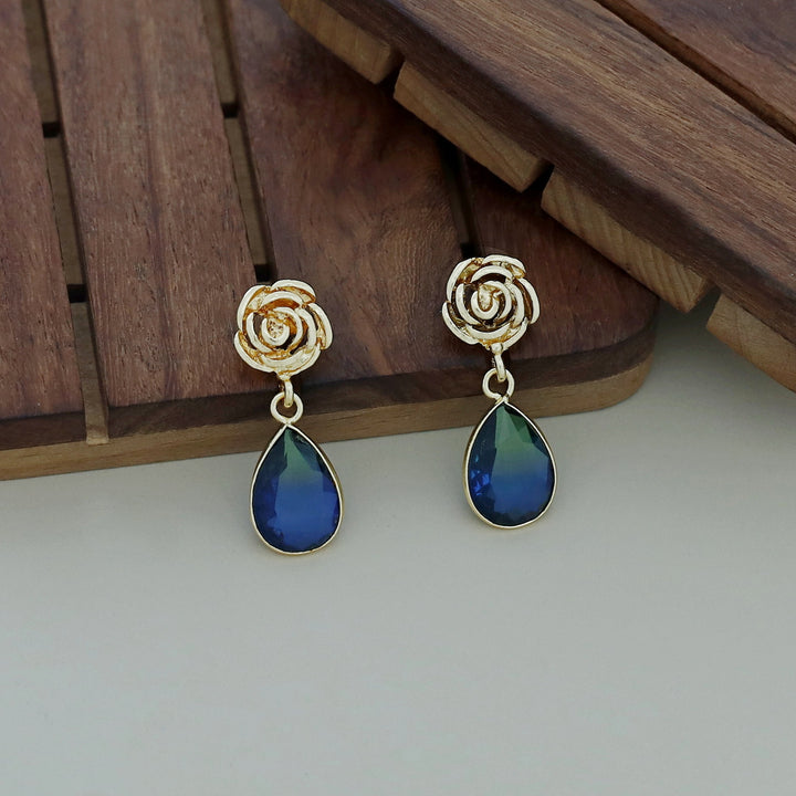 Rosette Drop Glossy Earring