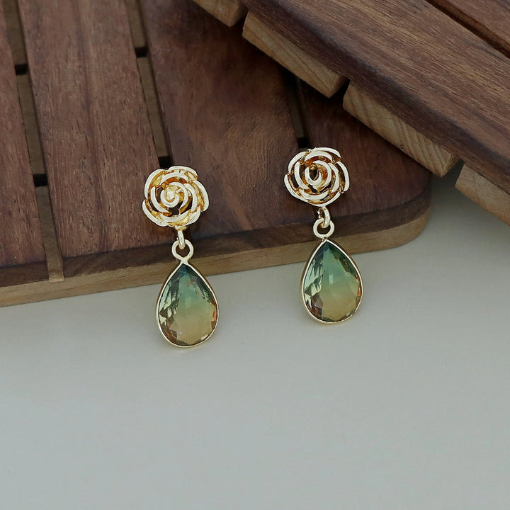 Rosette Drop Glossy Earring