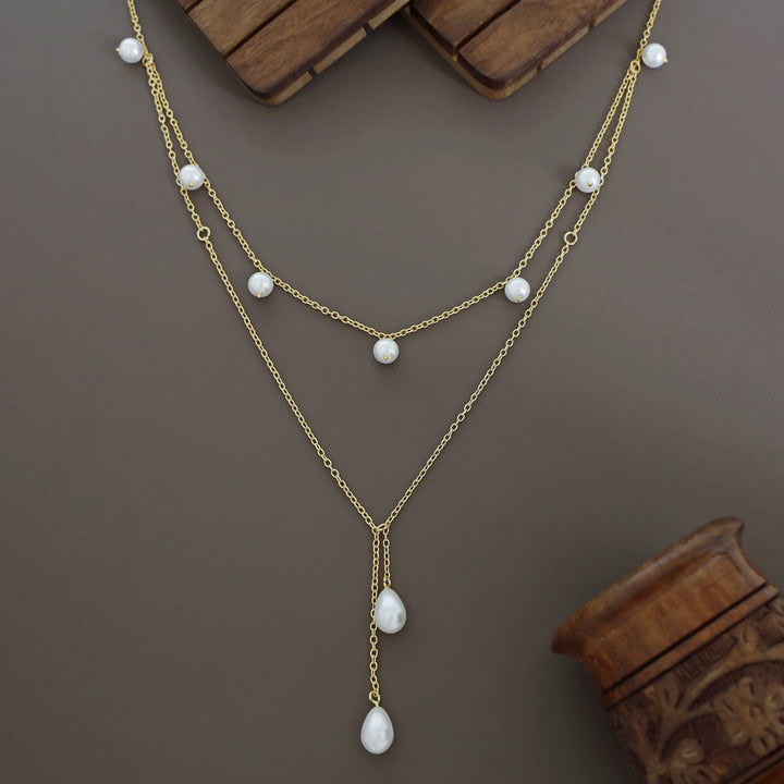 Novalta Golden 2 Layer Pearl Neckpiece