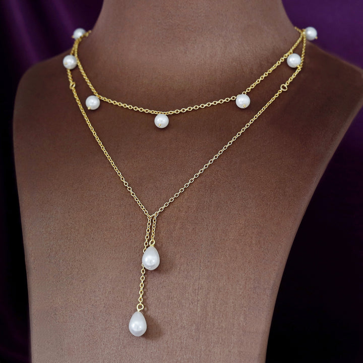 Novalta Golden 2 Layer Pearl Neckpiece