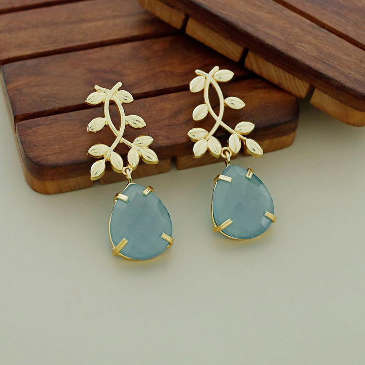 Premium Stone Leaf Claw Earrings