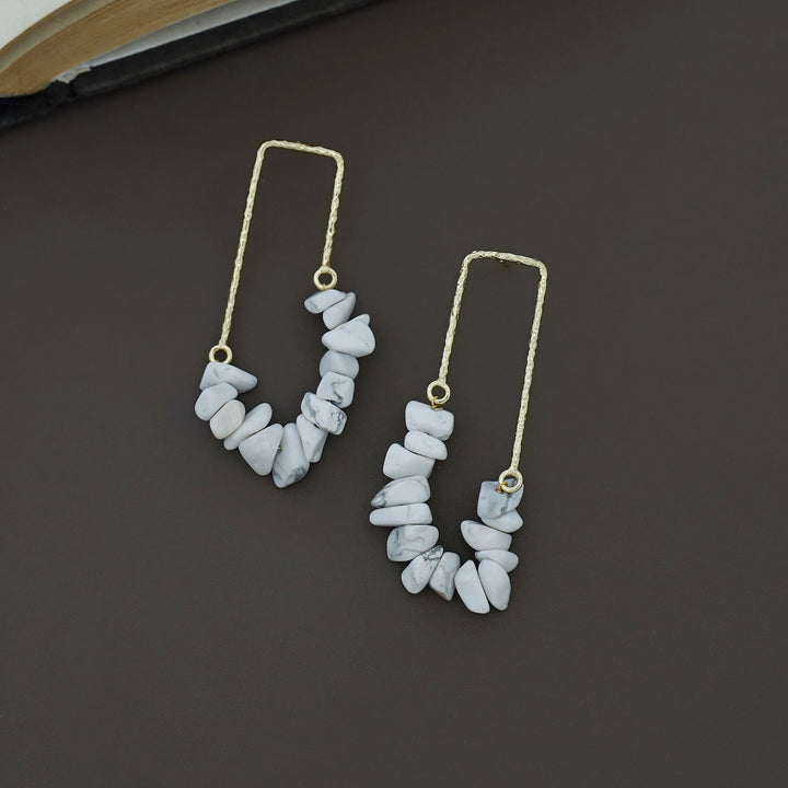 Tamsin Golden Textured Raw Stone Earring