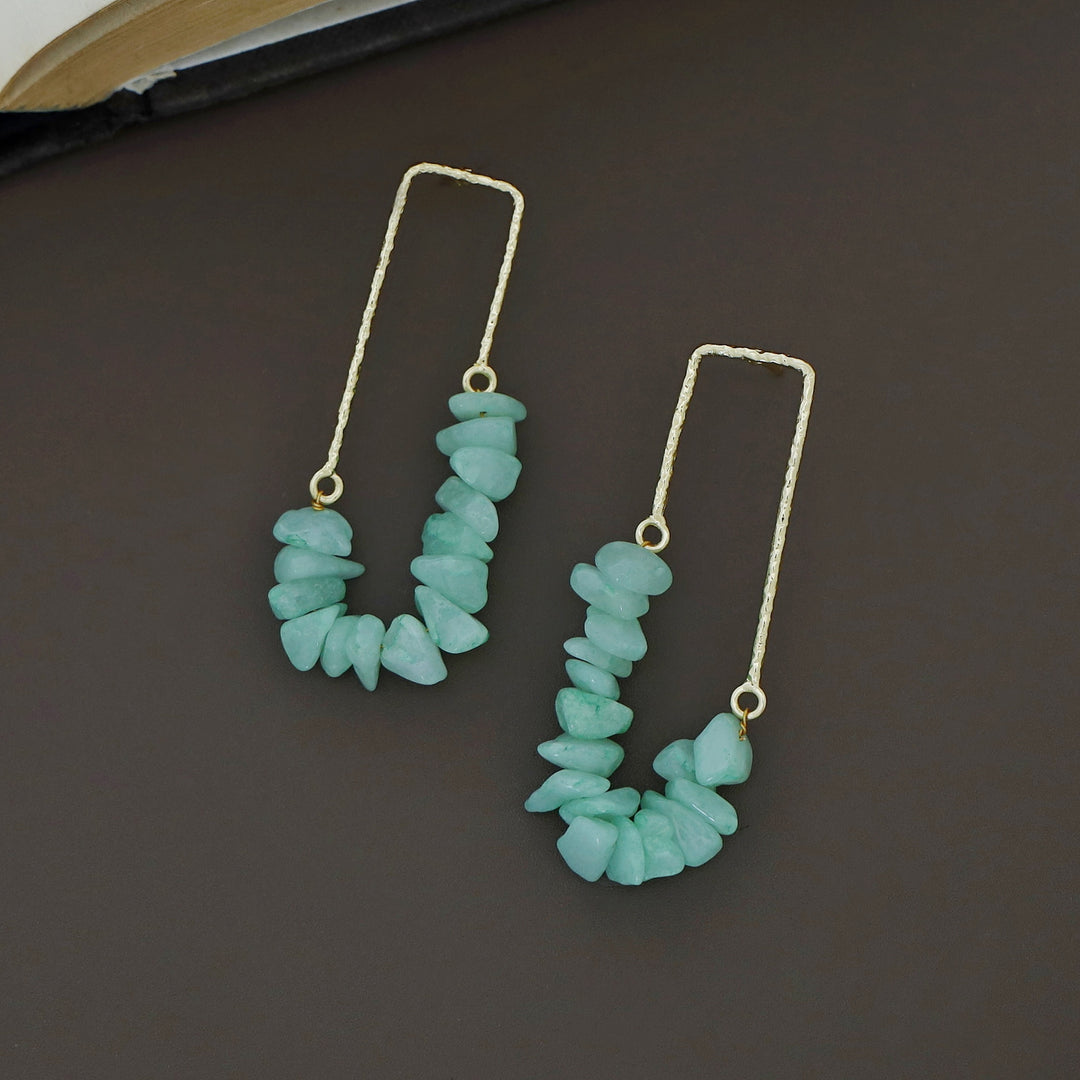 Tamsin Golden Textured Raw Stone Earring