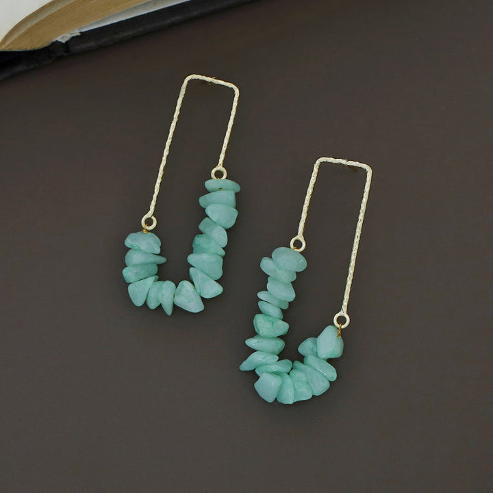 Tamsin Golden Textured Raw Stone Earring