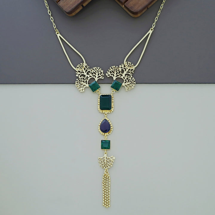 Tacey Filgree Glossy Stone Neckpiece