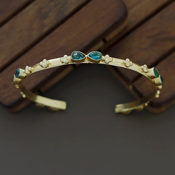 Aila Golden Glossy Stone Bangle