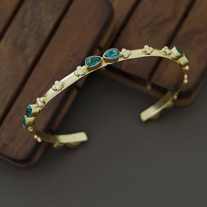 Aila Golden Glossy Stone Bangle