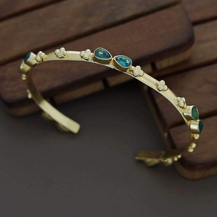 Aila Golden Glossy Stone Bangle