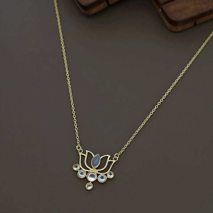 Nisha Golden Lotus Glossy Neckpiece