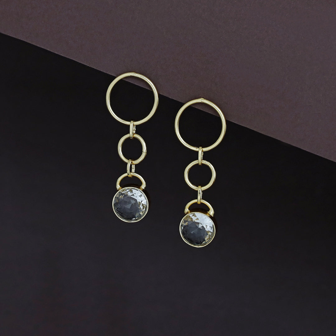 Kelsea Golden Circle Glossy Stone Earring