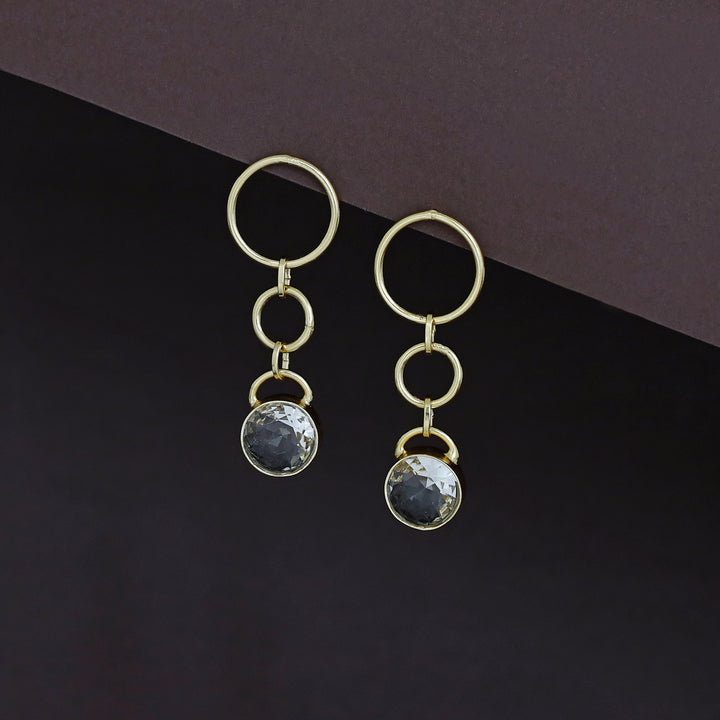 Kelsea Golden Circle Glossy Stone Earring