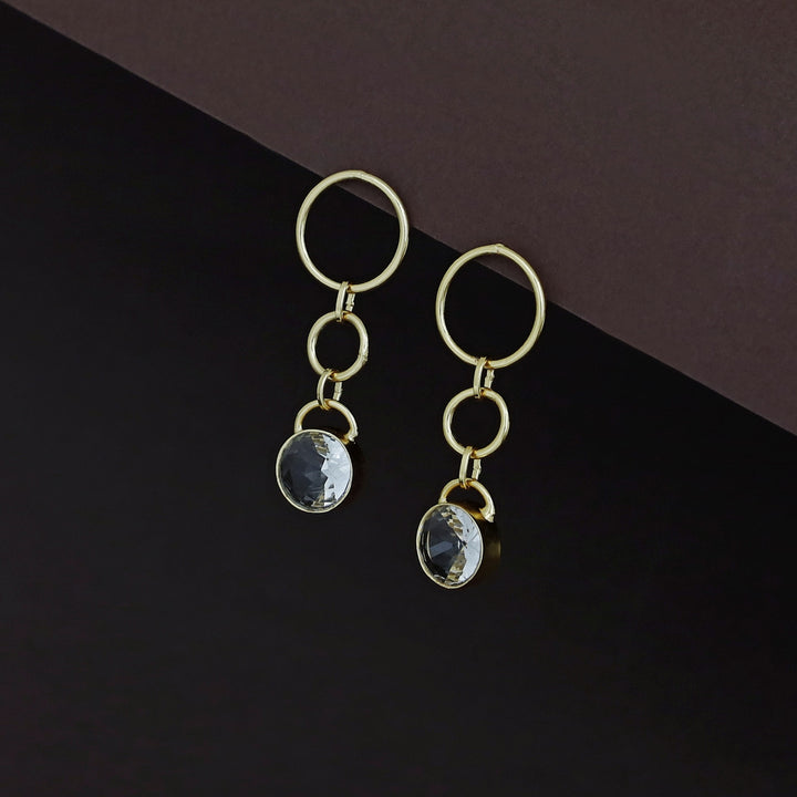 Kelsea Golden Circle Glossy Stone Earring