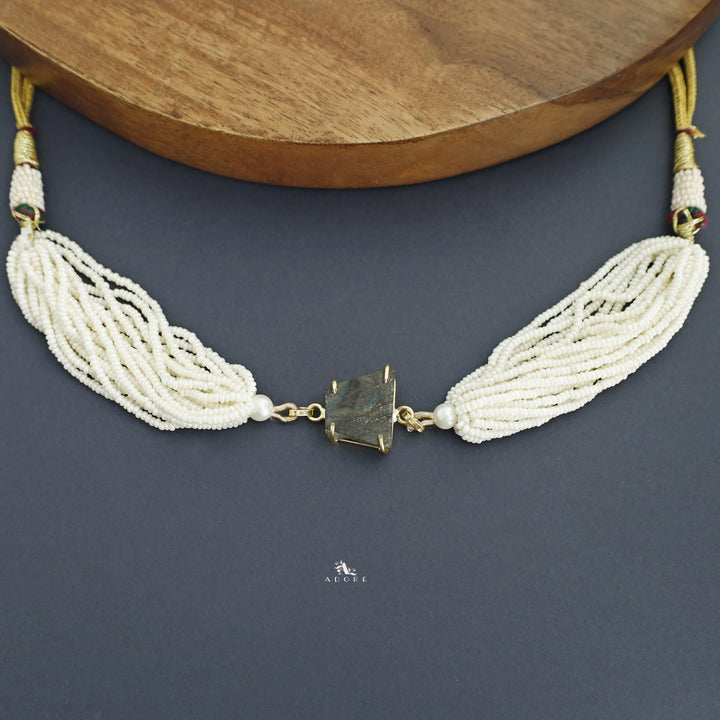 Ishani Raw Stone Pearl Choker / Neckpiece